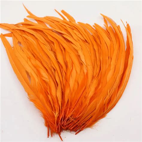 50pcs Orange 12 14inch Rooster Tail Feather Wedding Decoration Supplies