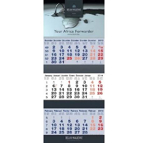 Tri Monthly Wall Year Planner 2025 4 Colour Advert Buy Promotional