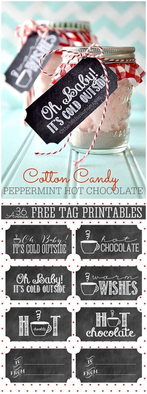 Hot Chocolate And Gift Tag Printable Christmas Diy Hot Chocolate Printable Hot Chocolate