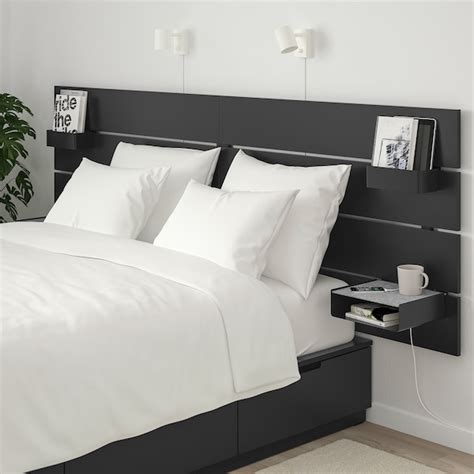 Nordli Bed With Headboard And Storage Anthracite King Ikea