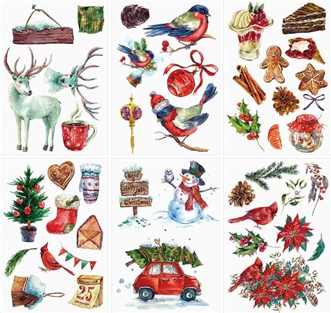 Amazon 6 Sheets Christmas Rub On Transfers Stickers For Furniture