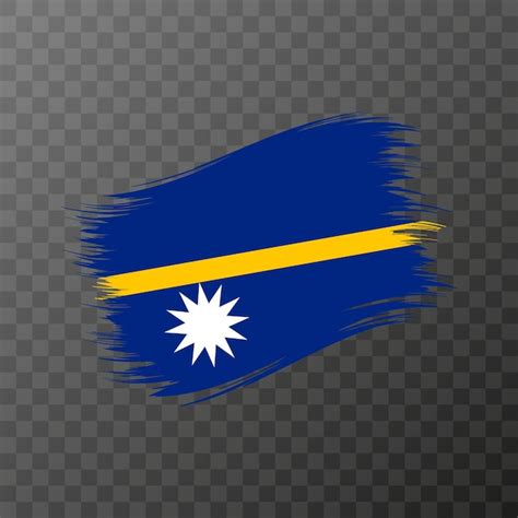 Bandeira Nacional De Nauru Pincelada Grunge Ilustra O Vetorial Em