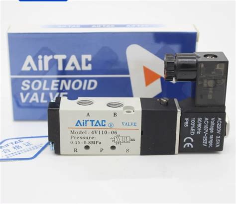 4V110-06DC24V,,4V110-06AC220V(5/2)PT1/8" Airtac Solidnoil valve ...