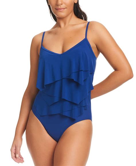 Beyond Control Womens Solid Citizen Tiered One Piece Swimsuit Macys