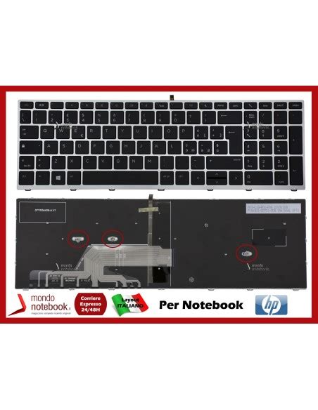 Tastiera Notebook HP Probook 450 455 470 G5 650 G4 G5 Frame Silver