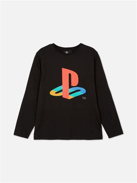 Boys Black Playstation Logo Long Sleeve T Shirt Primark