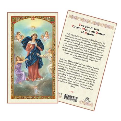 Virgin Mary Untier Of Knots Laminated Prayer Card The Catholic Company