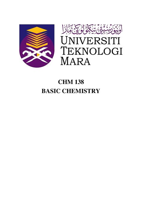 LAB Report CHM 138 General Chemistry UiTM Studocu