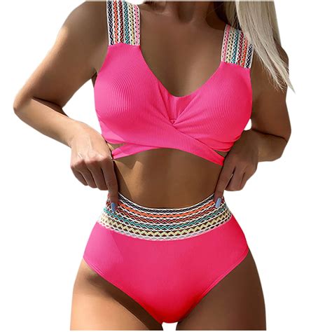 Levmjia Women S Vintage Printed Bikini Set Swimsuit High Waisted Ruffles Upf Swimwear Set