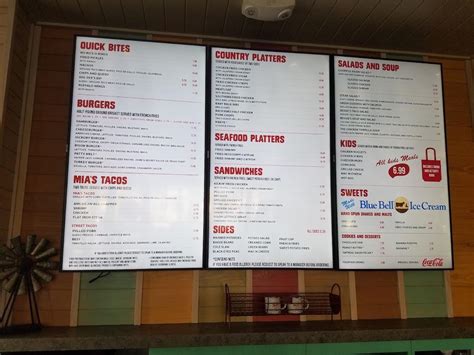 Menu at Mia's Table restaurant, Katy