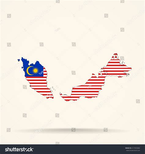 Map Malaysia Malaysia Flag Colors Stock Vector (Royalty Free) 417955084 ...