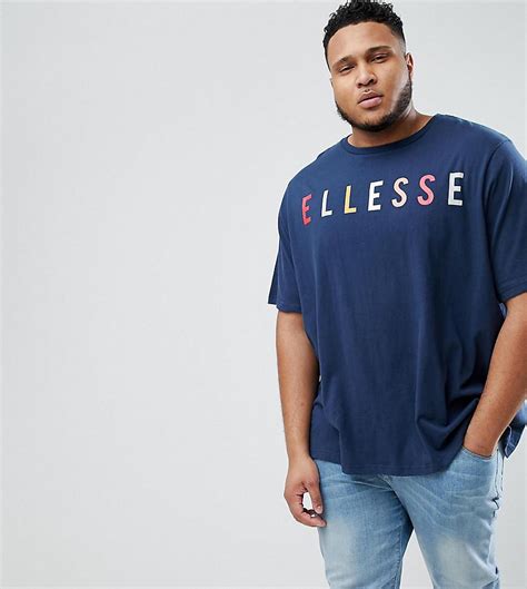 Ellesse Plus Oversized T Shirt With Large Chest Logo In Navy In Blue