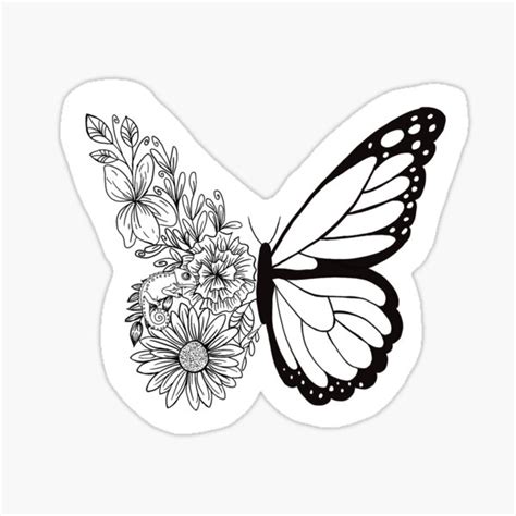 "Half flower butterfly" Sticker for Sale by laurensivak | Redbubble