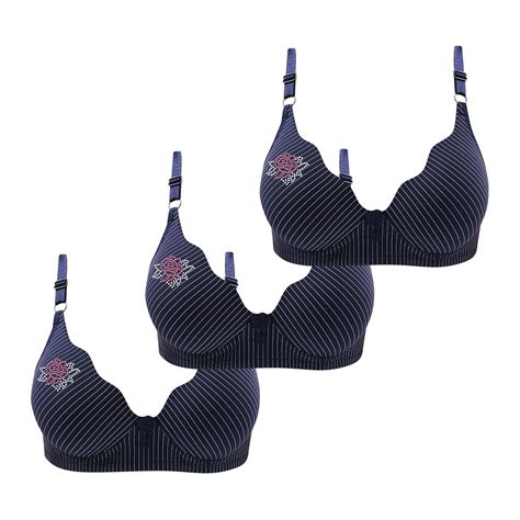 Pack Push Up Everyday Bra Elegant Scalloped Breathable Bralettes Lingerie Underwear With Rose