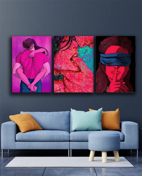 Fantasy Bedroom Wall Decor Sex Wall Art Fantasy Canvas Painting Nude Canvas Decor Sexual