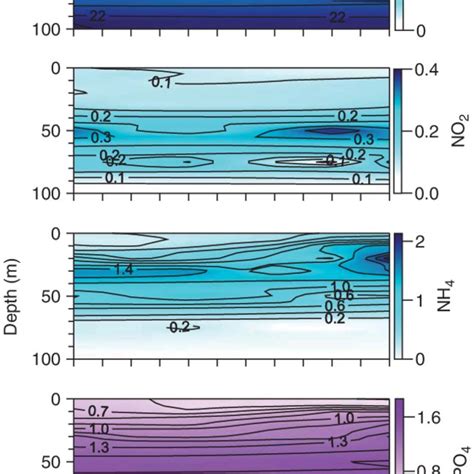 Temporal changes in the vertical profiles of chlorophyll a mg m À3