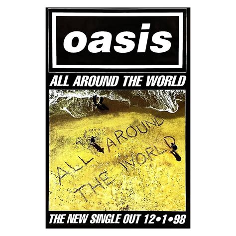 1998 Oasis All Around the World Billboard Poster - Any Old Vintage