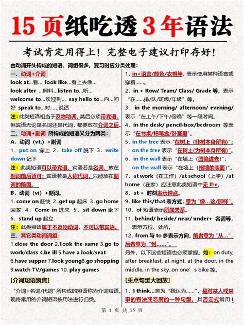 013 教你用15页纸吃透3年语法 Pdf