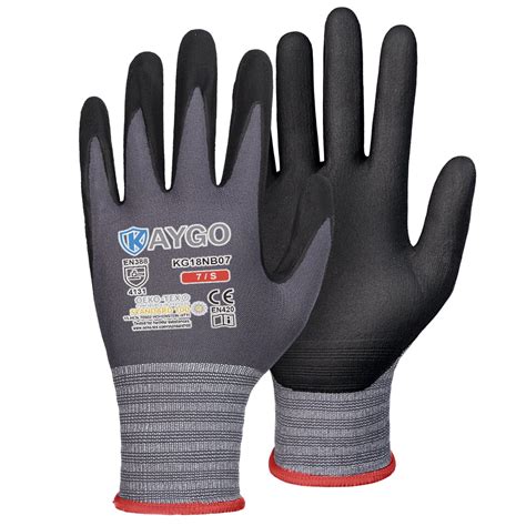 Safety Work Gloves Pairs Micro Foam Nitrile Coated Kaygo Kg Nb