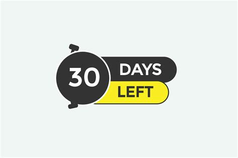 30 days left countdown template, 30 day countdown left banner label ...