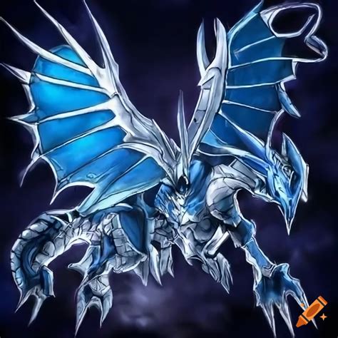 Yugioh Artwork Of A Fog Blind Dragon With Blue Skin On Craiyon