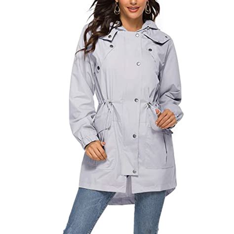 Women Modern Fashionable Waterproof Long Over Coat Jacket with Cap ...