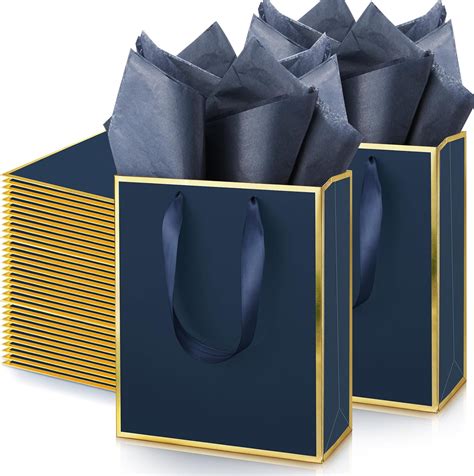 Amazon Yeaqee Pack Metallic Paper Gift Bags With Handle And