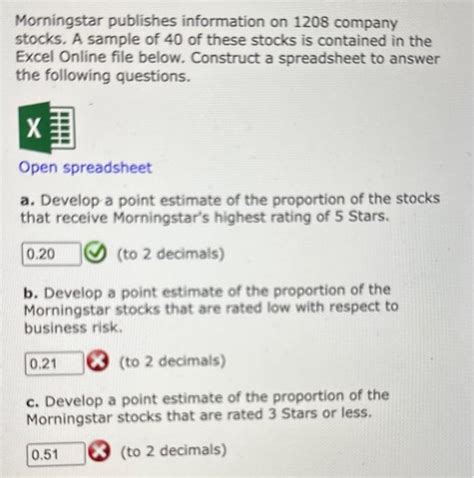 Solved Morningstar Publishes Information On 1208 Company Chegg