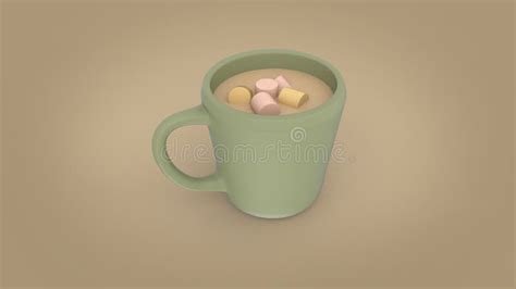 Hot Chocolat With Marshmallow Toon Style D Image Stock Illustration Illustration Of Winter