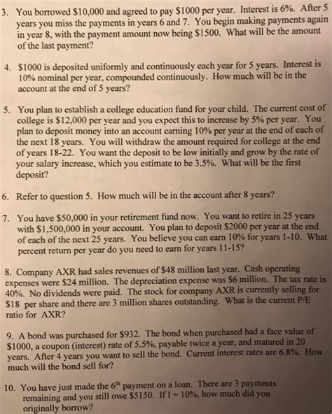 solved  borrowed   agreed  pay   cheggcom