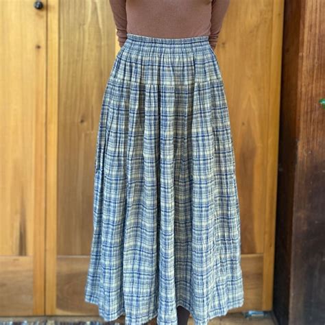 Plaid Maxi Skirt Etsy