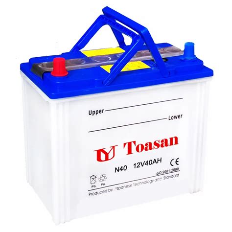 12v 40ah Toasan Dry Charged Car Battery With Jis Standard N40 Dry Cell