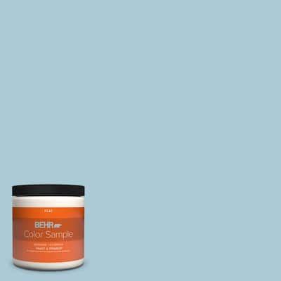 BEHR PREMIUM PLUS 8 Oz S480 2 Sea Wind Flat Interior Exterior Paint