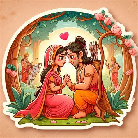 Premium Photo | Rams Love for Sita Illustrate the eternal love between