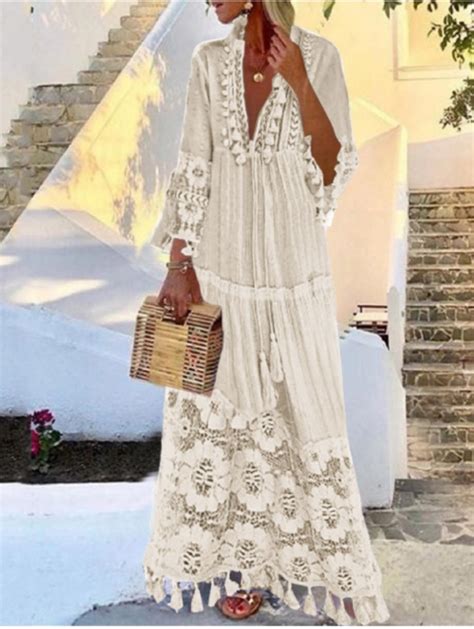 Robe Longue Beige Dentelle Boho Boheme Chic Dressl Mony Ronyboho