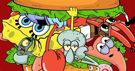 An Image Of Cartoon Characters With Food On Their Heads And In The