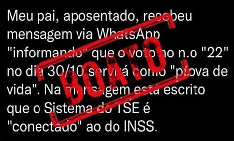 É mentira que eleitor deve votar em determinado candidato à Presidência