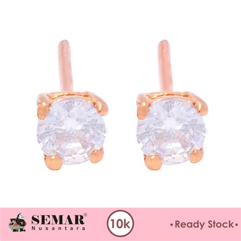 Jual Anting Tindik Emas Batu Warna Gold K Semar Nusantara Putih