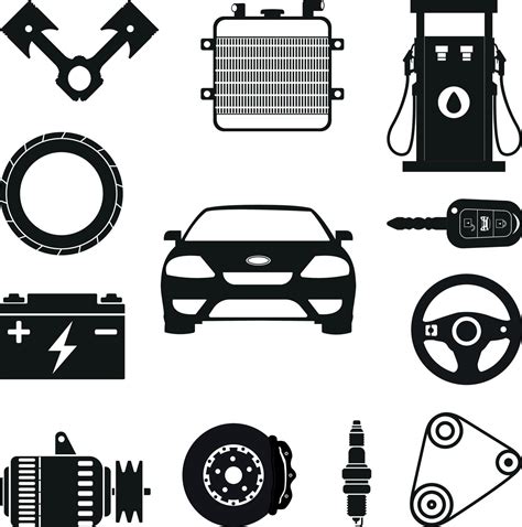 Auto Parts Vector Elements Set Of Car Spare Parts 16901349 Vector Art At Vecteezy