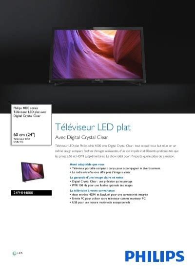 Philips Tv Led Philips Phh Hz Fiche Produit