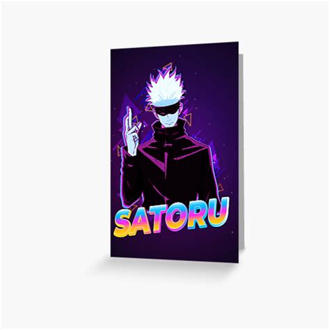 Satoru Gojo Jujutsu Kaisen Greeting Card By Gnuanime Redbubble