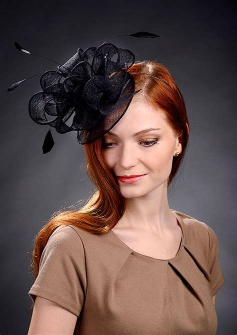 Black Fascinator Black Wedding Hat Black Tea Party Hat Etsy