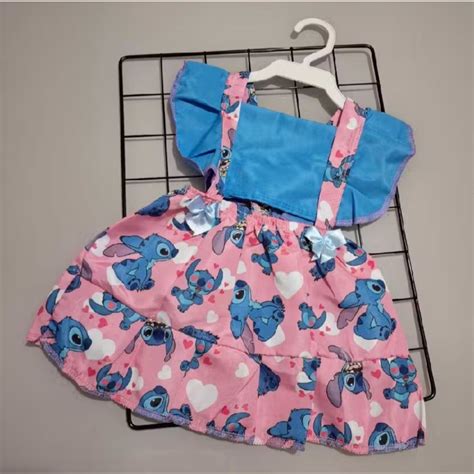 Vestido Infantil Stitch Temático Mesversário Stitch Roupa De Bebe Lilo ...