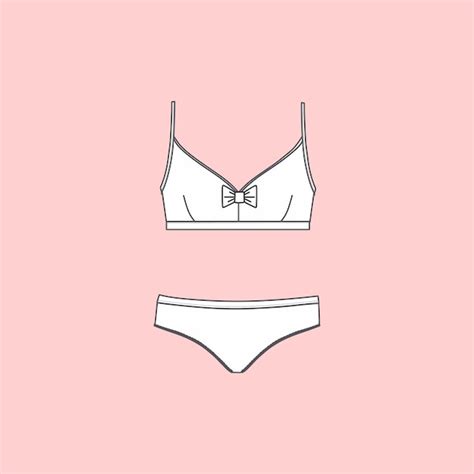 Premium Vector Set Of Lingerie Panties And Bra Cotton Underwear