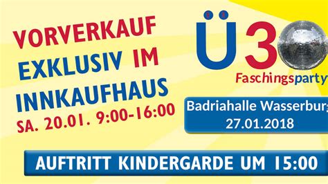 Wasserburg Vorverkauf F R Faschingsparty Startet Fasching