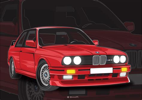 Premium Vector Bmw E30 M40 Red