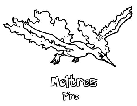 Moltres Pokemon Coloring Pages - Free Pokemon Coloring Pages