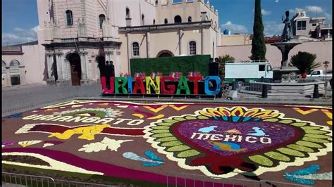 Uriangato Elaboración de Alfombra Monumental 2018 YouTube