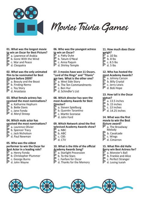 Trivia Questions Printable