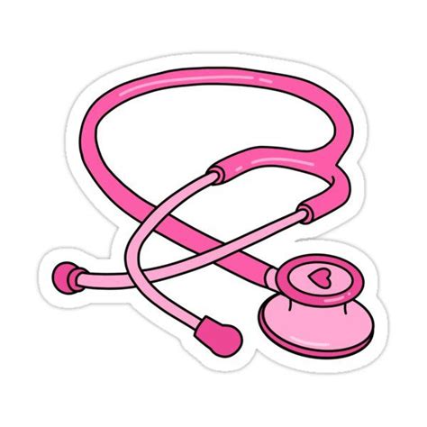 Stethoscope Bubble Gum Pink Color Sticker For Sale By Preslava